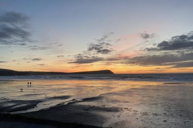 Sundown on Newport beach